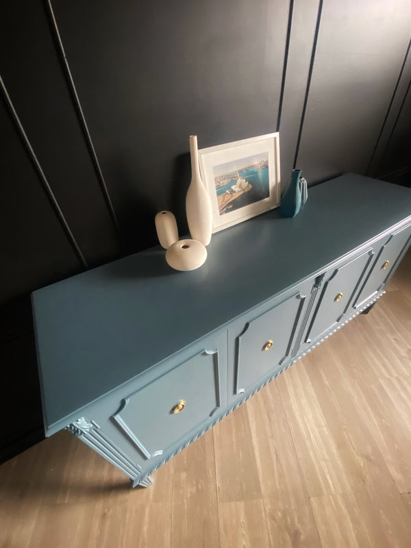 Mid-century sideboard blackwood blue, view 4