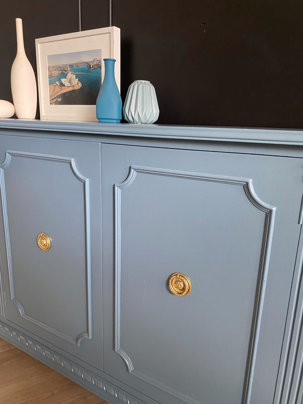 Mid-century sideboard blackwood blue, view 5