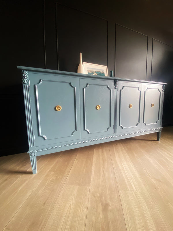 Mid-century sideboard blackwood blue, view 3