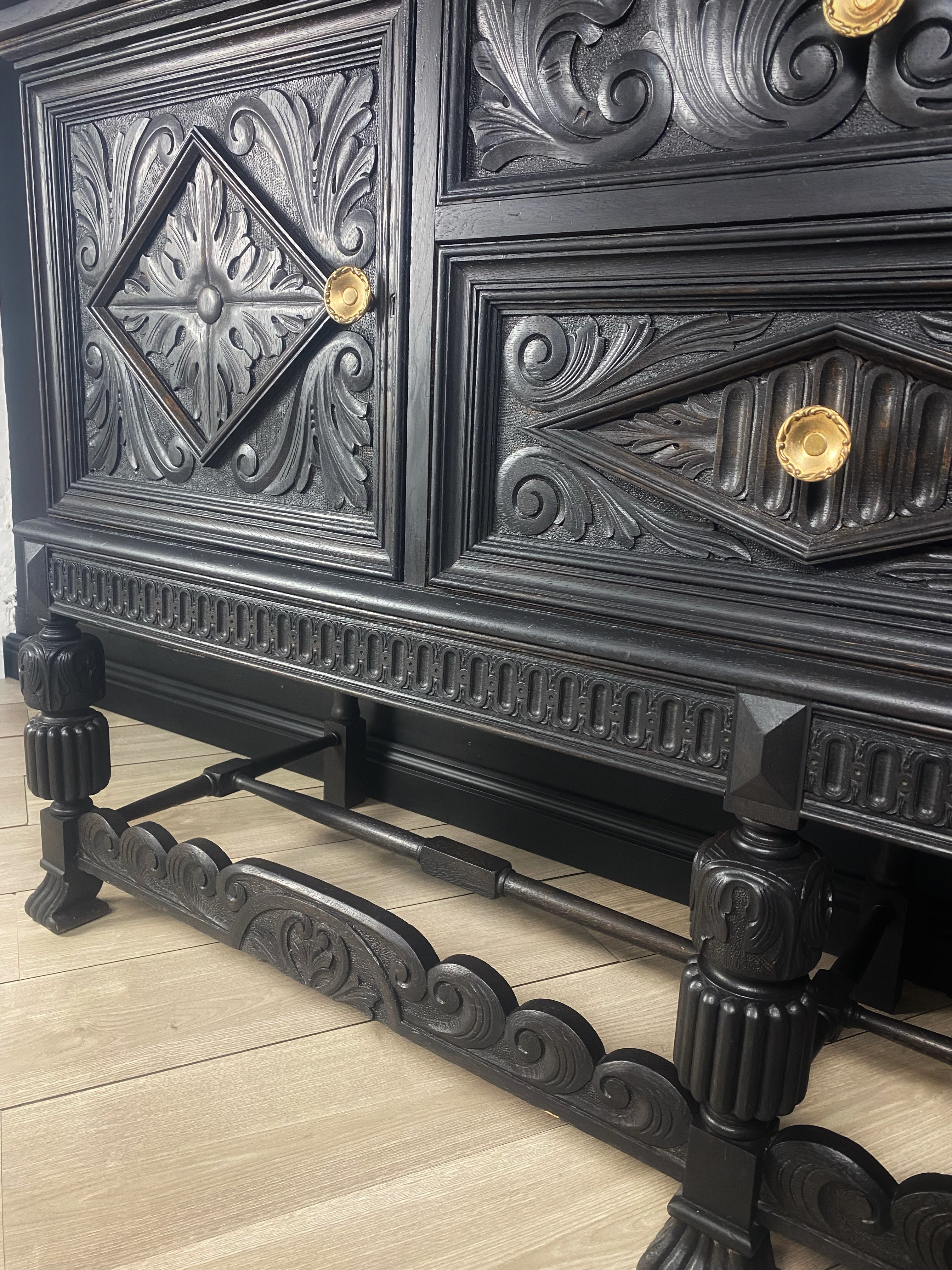 Stunning Jacobean black washed buffet