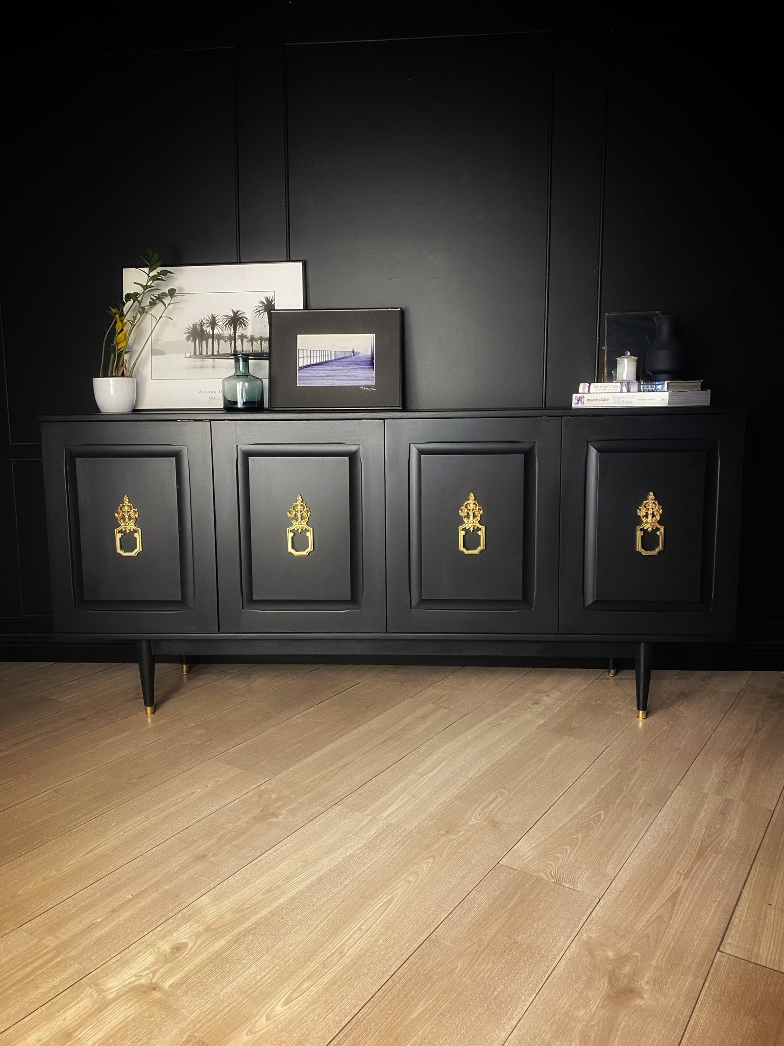 Mid-century sideboard dark blue