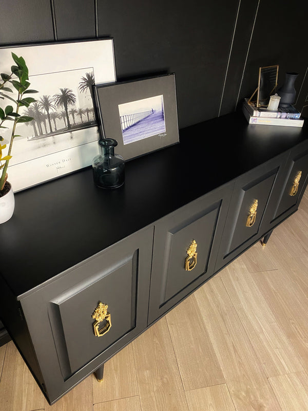 Mid-century sideboard dark blue, view 3