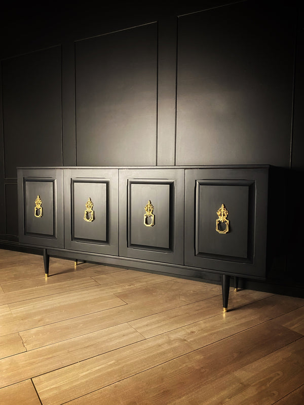 Mid-century sideboard dark blue, view 2