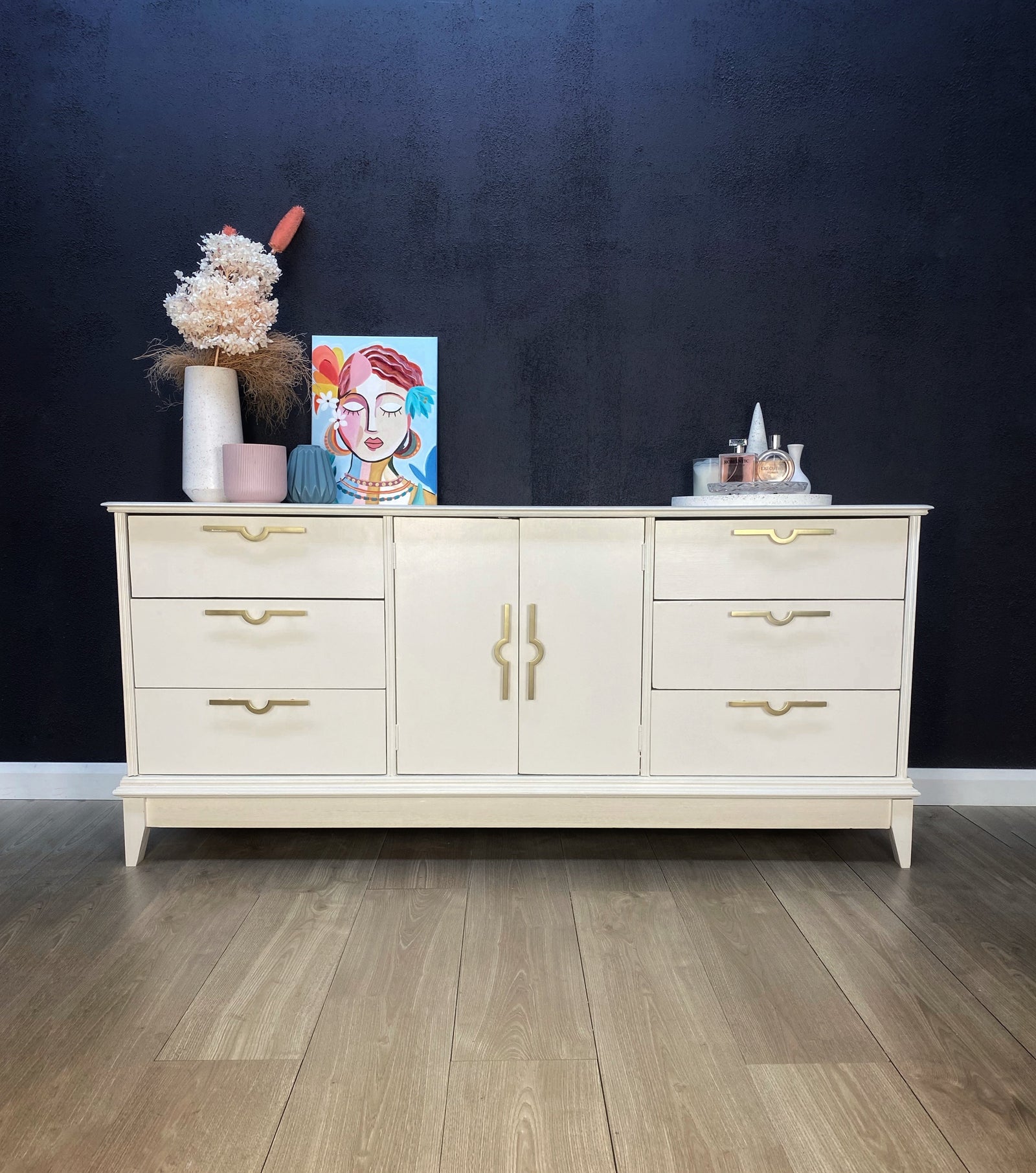 Mid-century dresser white