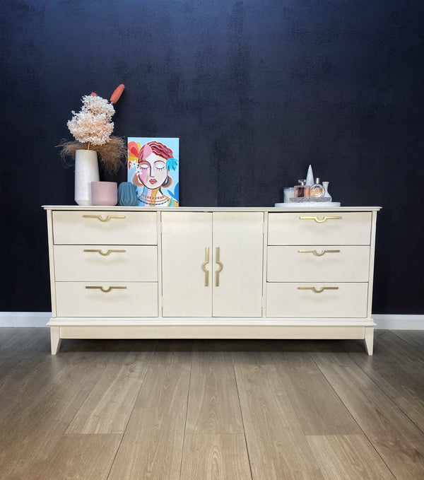 Mid-century dresser white