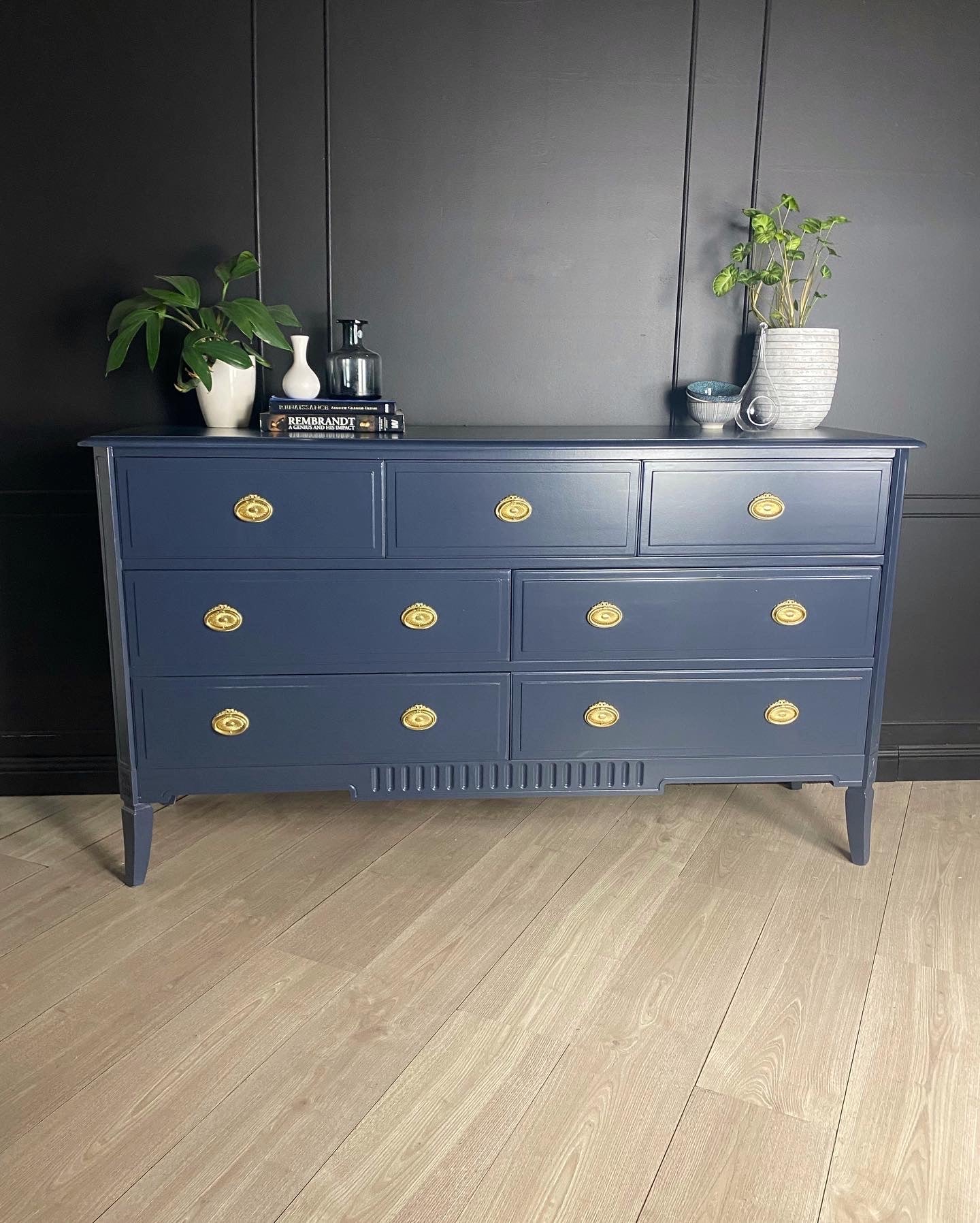 Mid-century dresser navy blue