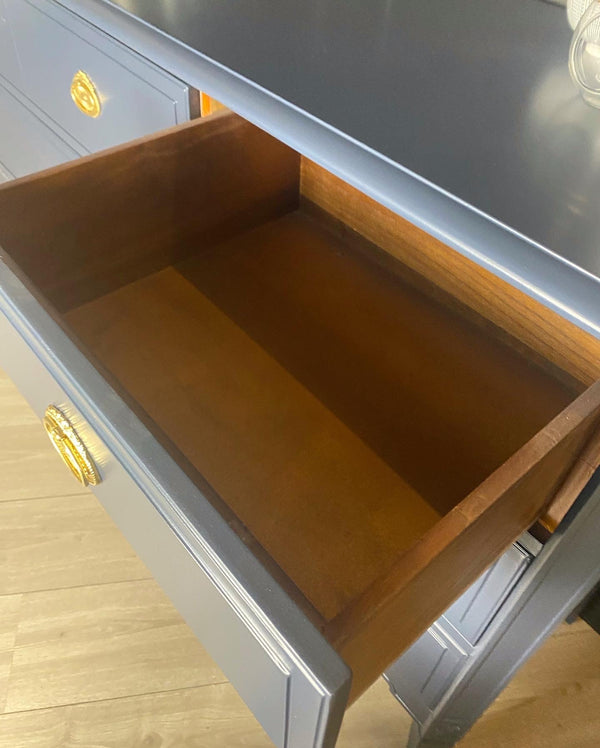 Mid-century dresser navy blue, view 7