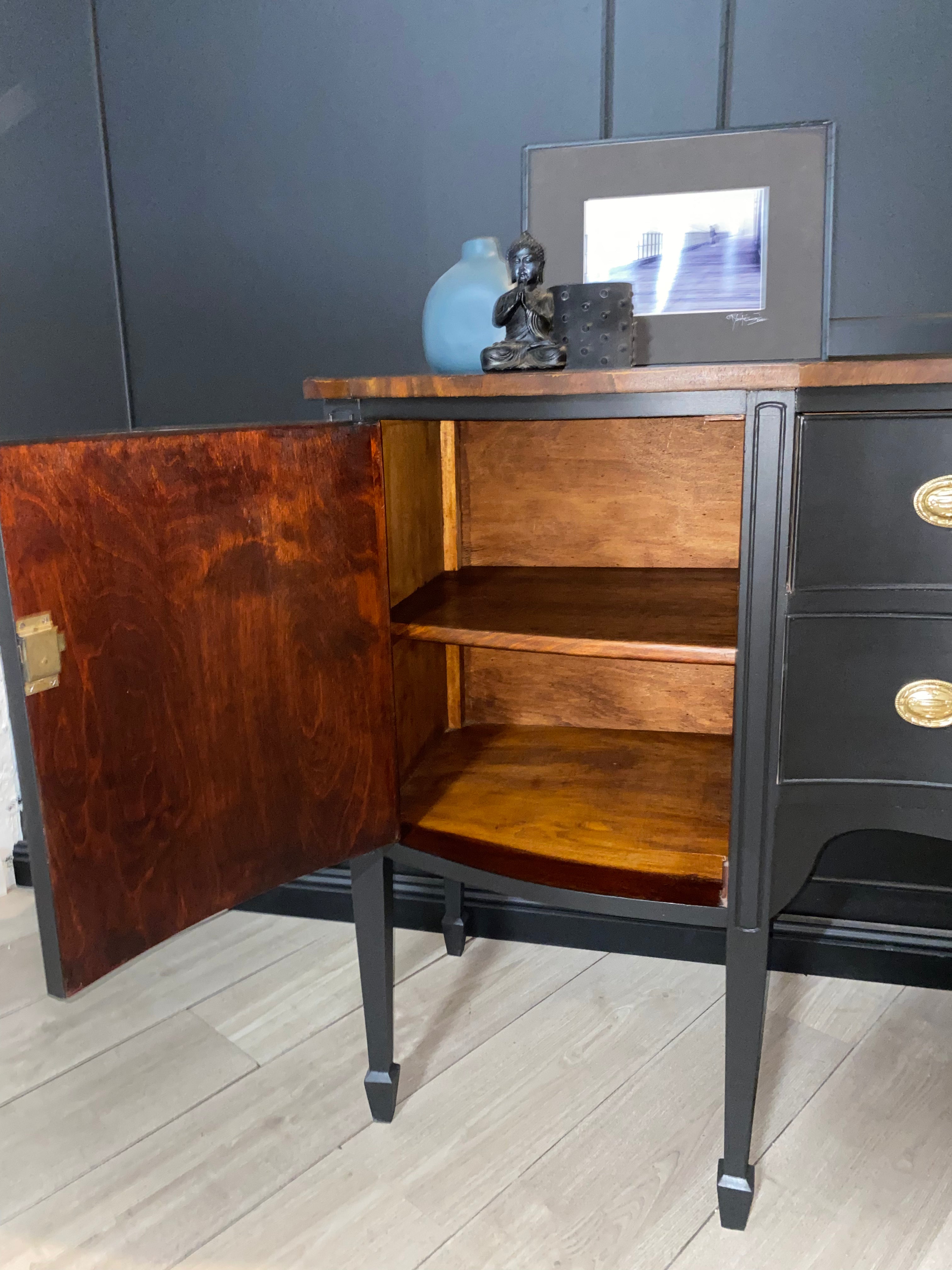 Black Buffet with gorgeous wood top