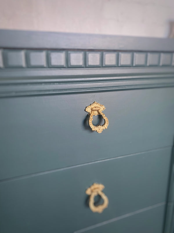 Mid-century dresser forest green, view 5