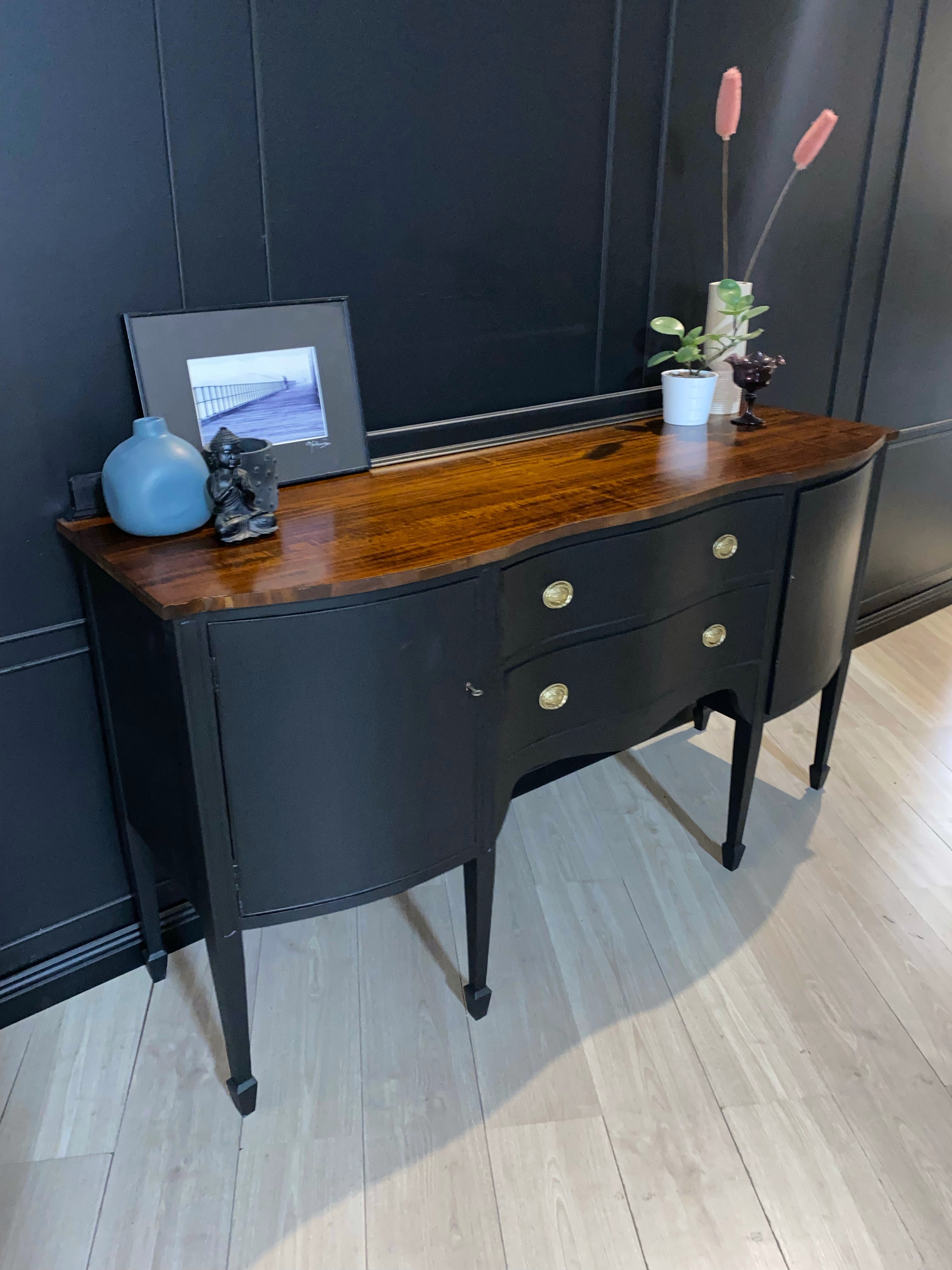 Black Buffet with gorgeous wood top