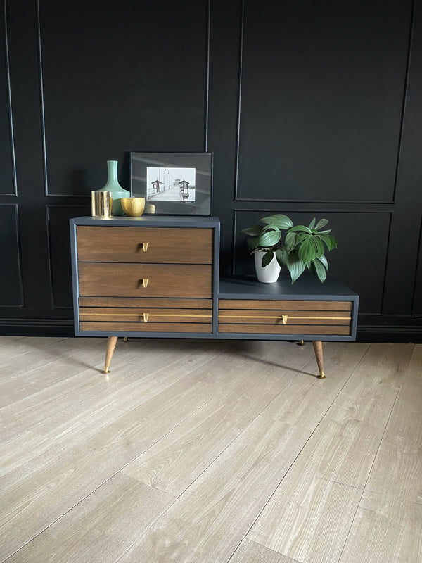 Mid-century dresser black, view 2