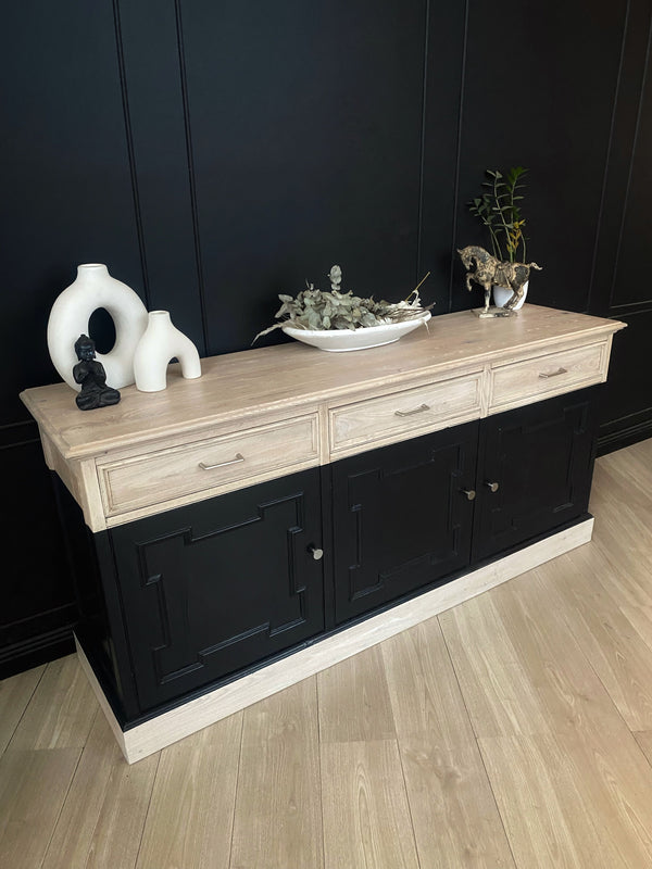 Mid-century sideboard oak dark blue, view 4