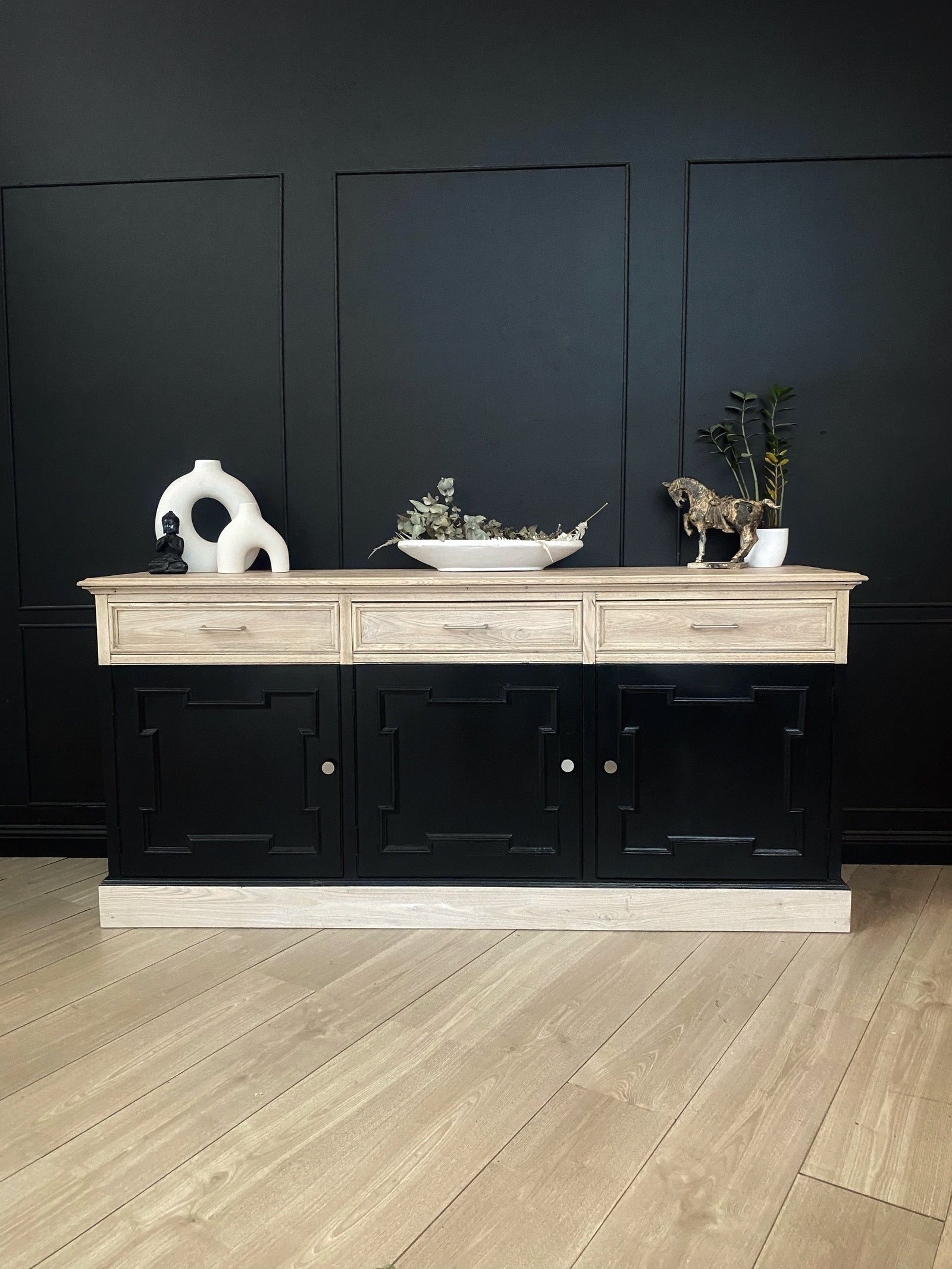 Mid-century sideboard oak dark blue