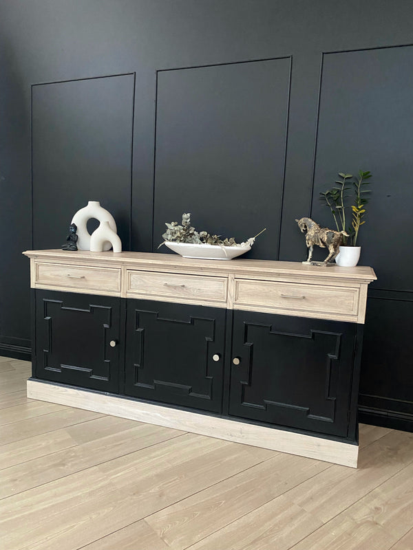 Mid-century sideboard oak dark blue, view 3